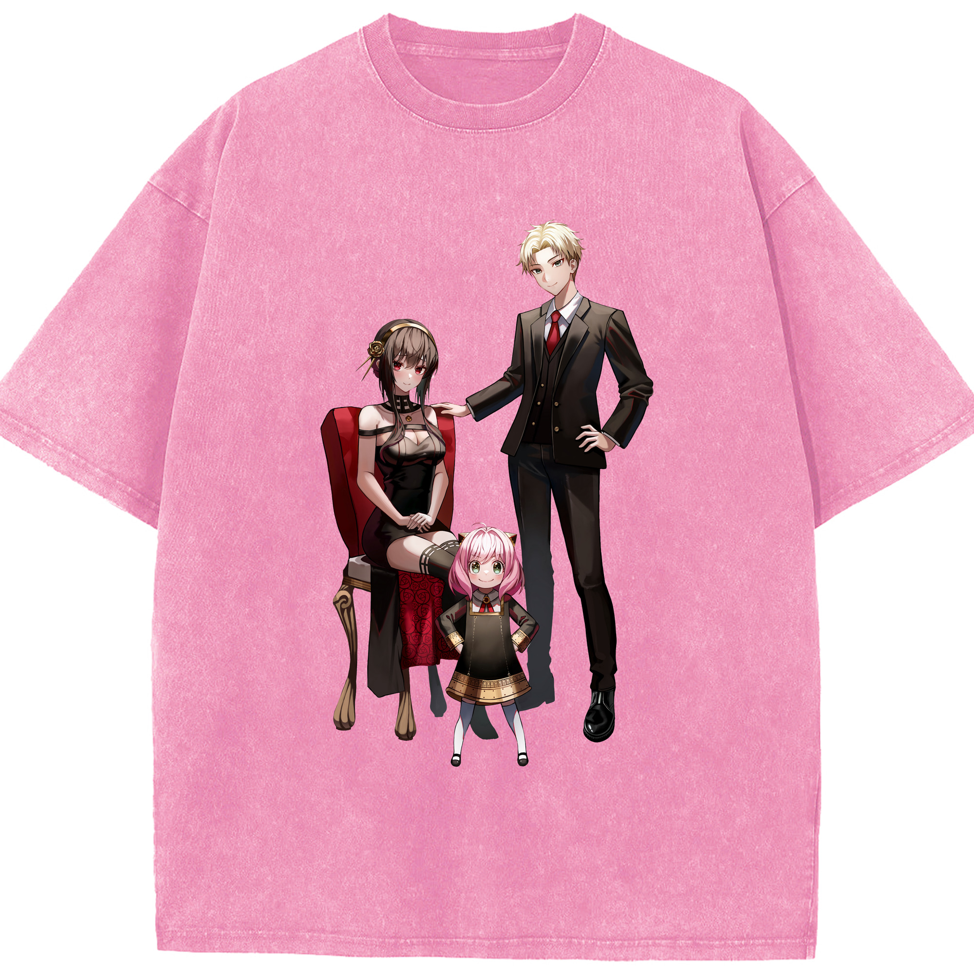 （画像用） SPY×FAMILY间谍家家酒 綿100% ヴィンテージ風 半袖Tシャツ（フロントプリント）